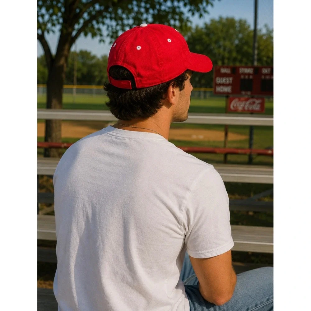 Sherry Resortwear Dads Team Baseball Hat Red‎ Cotton Adjustable Strapback Cap